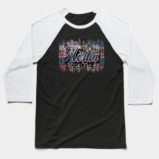 Vintage Merlin Proud Name Birthday Styles Baseball T-Shirt